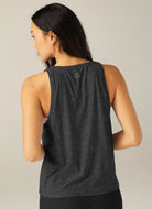 Beyond Yoga Featherweight Rebalance Tank Top in Black Charcoal Back View