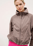 Beyond Yoga Limitless Hooded Jacket in Rosey Taupe Alternate Front View
