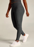Beyond Yoga Spacedye At Your Leisure High Waisted Legging in Black Charcoal Side View