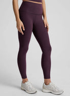 Beyond Yoga Spacedye Caught In The Midi High Waisted Legging Brilliant Blackberry Heather Angled Side View