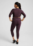 Beyond Yoga Spacedye Caught In The Midi High Waisted Legging Brilliant Blackberry Heather Alternate Back View