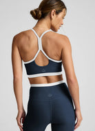 Beyond Yoga Spacedye Outlines Strappy Sports Bra in Navy Back View
