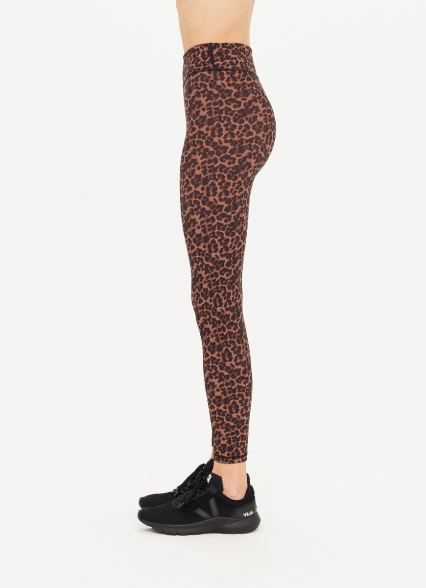 The Upside Biarritz 25in Midi Pant in Leopard Waist Down Side View