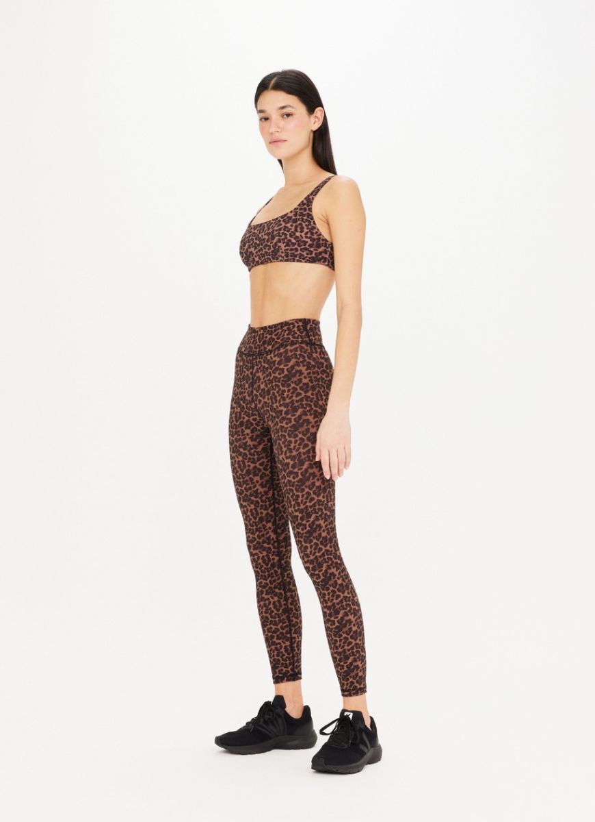 The Upside Biarritz 25in Midi Pant in Leopard Full Side View