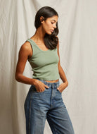perfectwhitetee Blondie Tank Top in Aloe