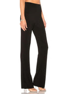 Norma Kamali Boot Pant in Black Waist Down Side View
