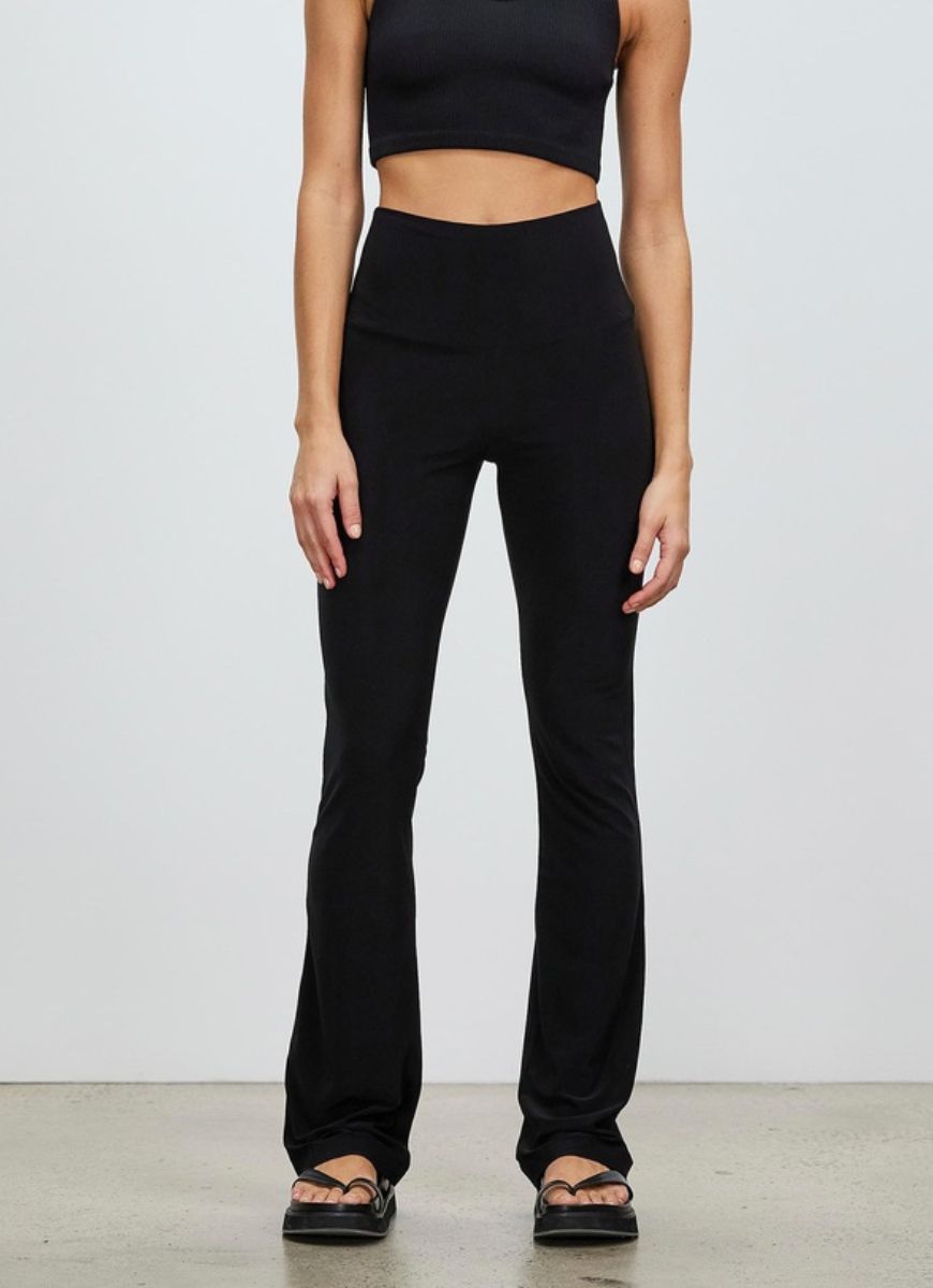 Norma Kamali Boot Pant in Black Front View