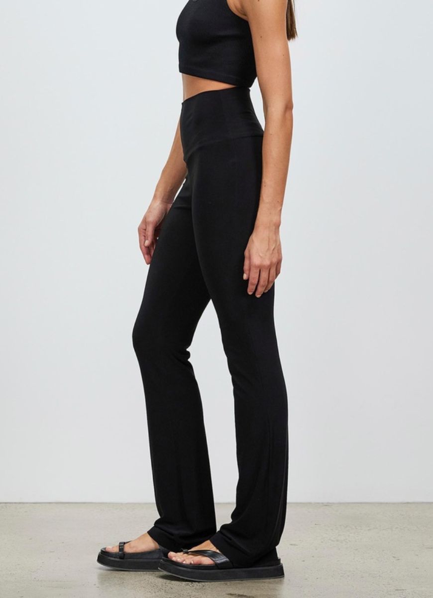 Norma Kamali Boot Pant in Black Side View