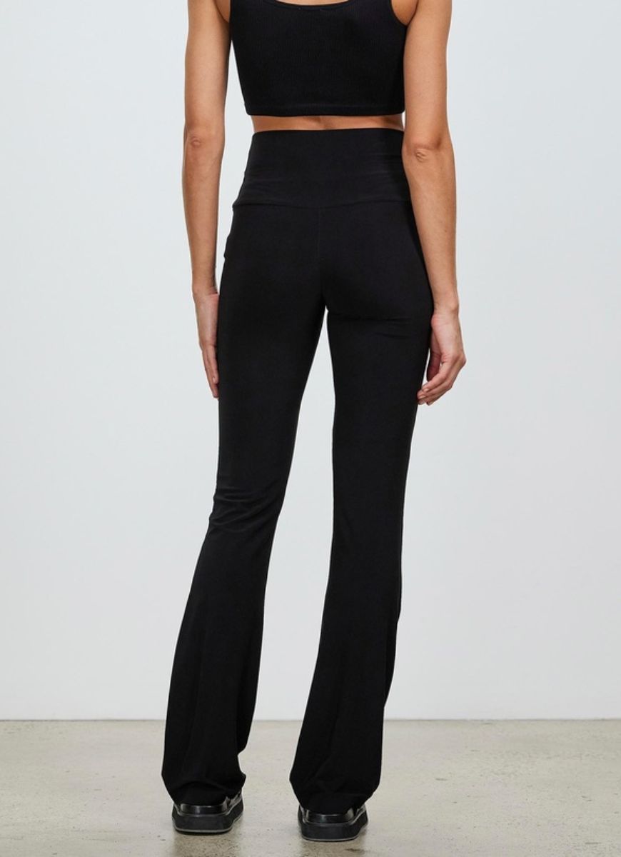 Norma Kamali Boot Pant in Black Back View