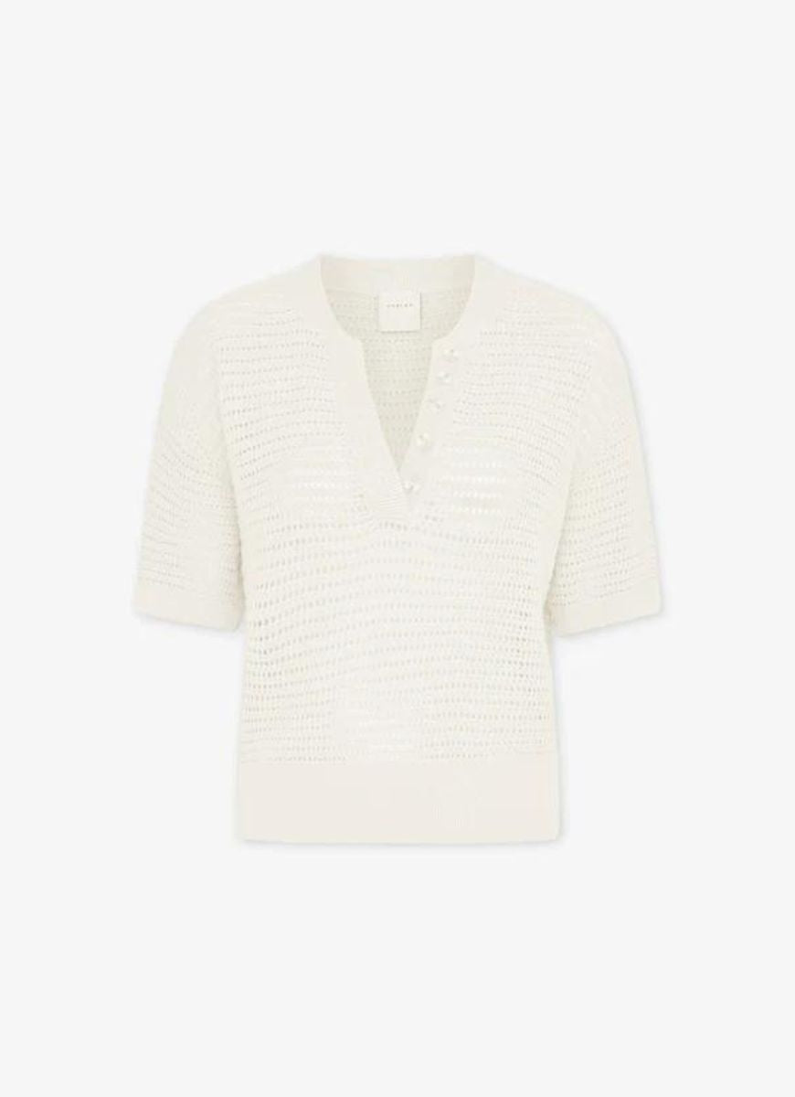 Varley Callie Knit Women's Top in Egret Product Shot View