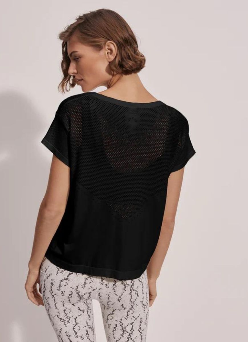 Varley Calloway Boxy Tee in Black Back View