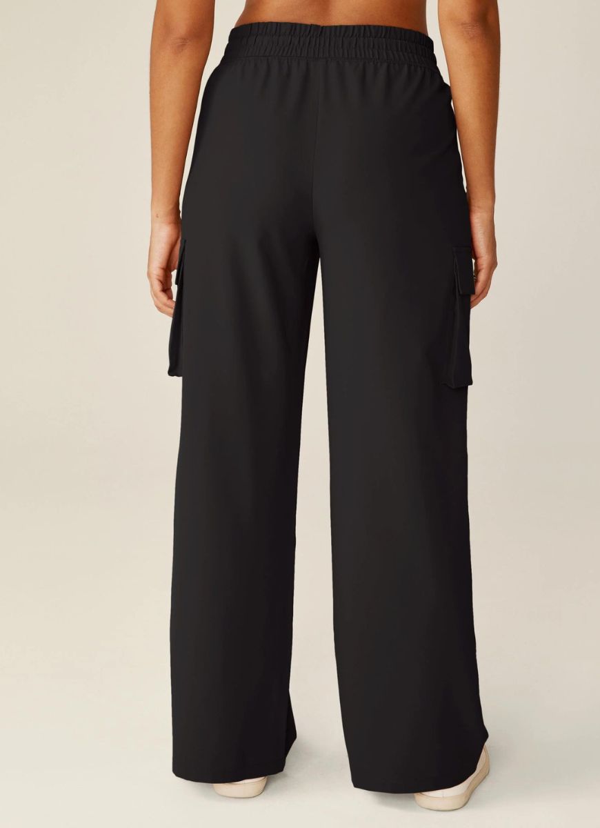 Beyond Yoga City Chic Cargo Pant in Black Waist Down Back View