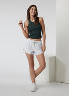 Vuori Women's Clementine 4” Short 2.0 in White Full Length Front View