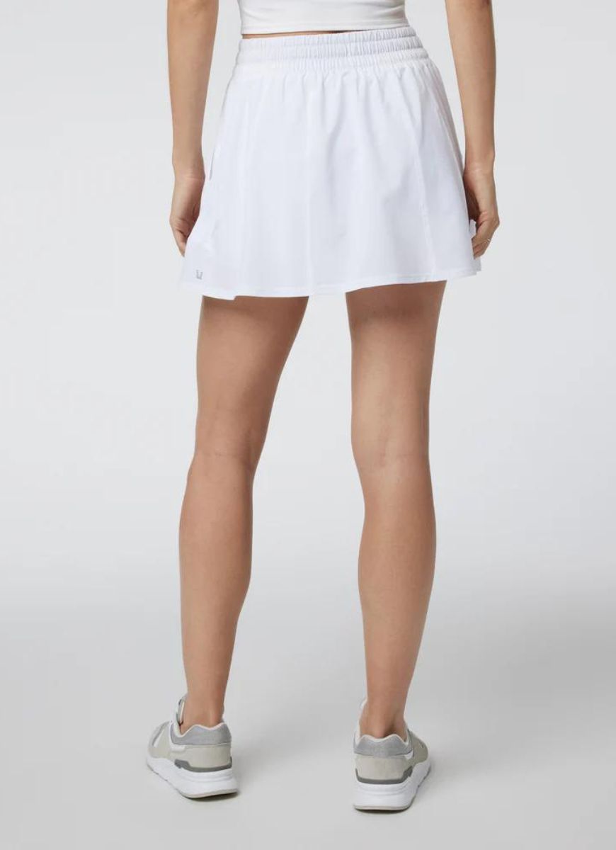 Vuori Clementine Tennis Court Skirt in White Back View