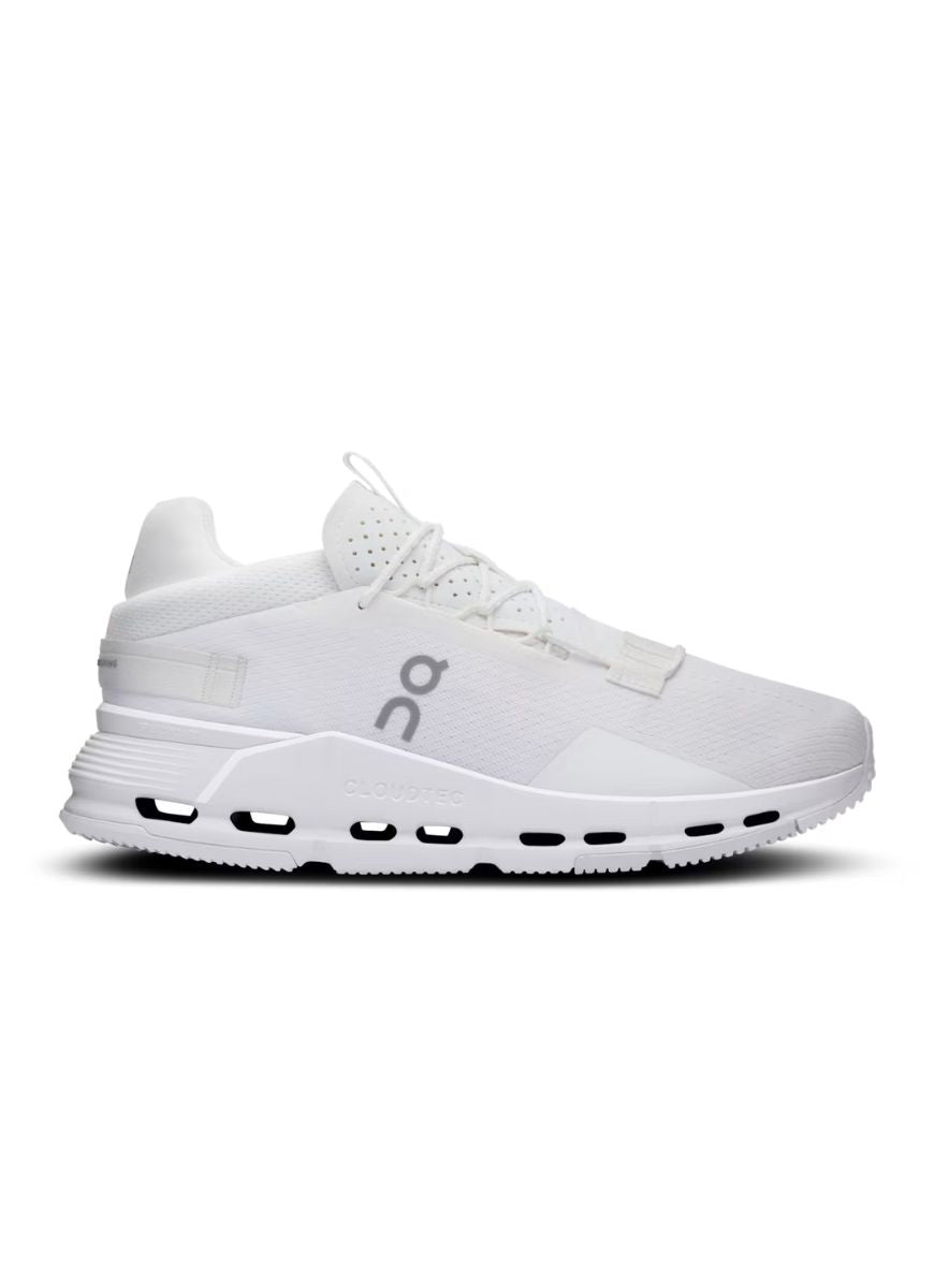 On Womens Cloudnova 2 Running Sneaker in All White