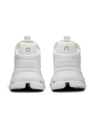 On Womens Cloudnova 2 Running Sneaker in All White Back View