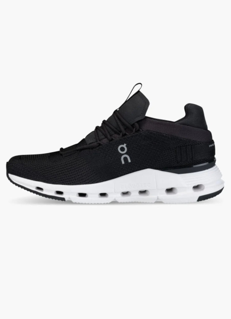On Cloud Nova Women's Sneaker in Black Side View