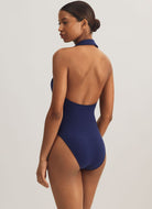 Polo Ralph Lauren Collar One Piece in Navy Back View