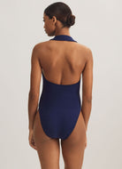 Polo Ralph Lauren Collar One Piece in Navy Close Up Back View