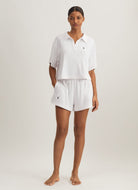 Polo Ralph Lauren Collar Shirt And Short Set in White