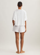 Polo Ralph Lauren Collar Shirt And Short Set in White Back View