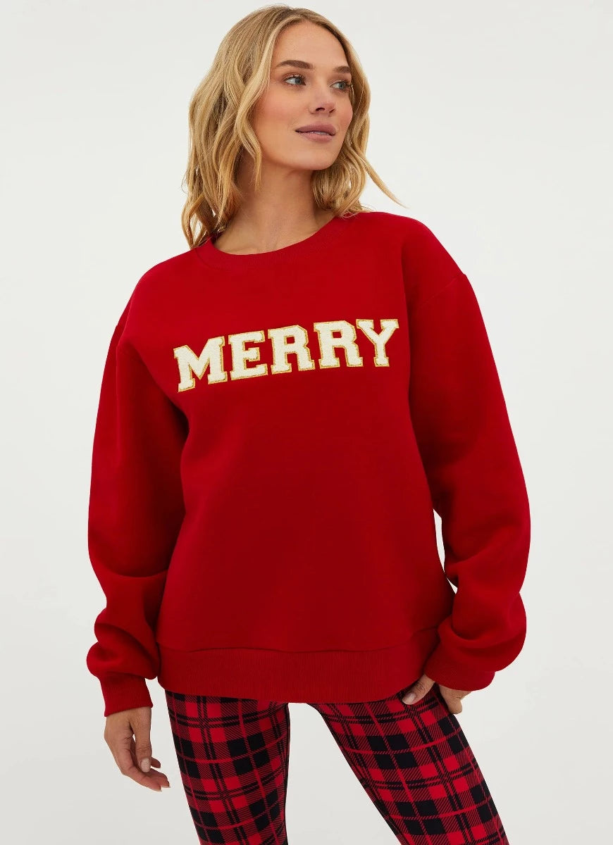 BEACH RIOT "Merry" Dawn Sweatshirt in Red