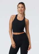 Vuori Elevation Racerback Tank in Black Heather