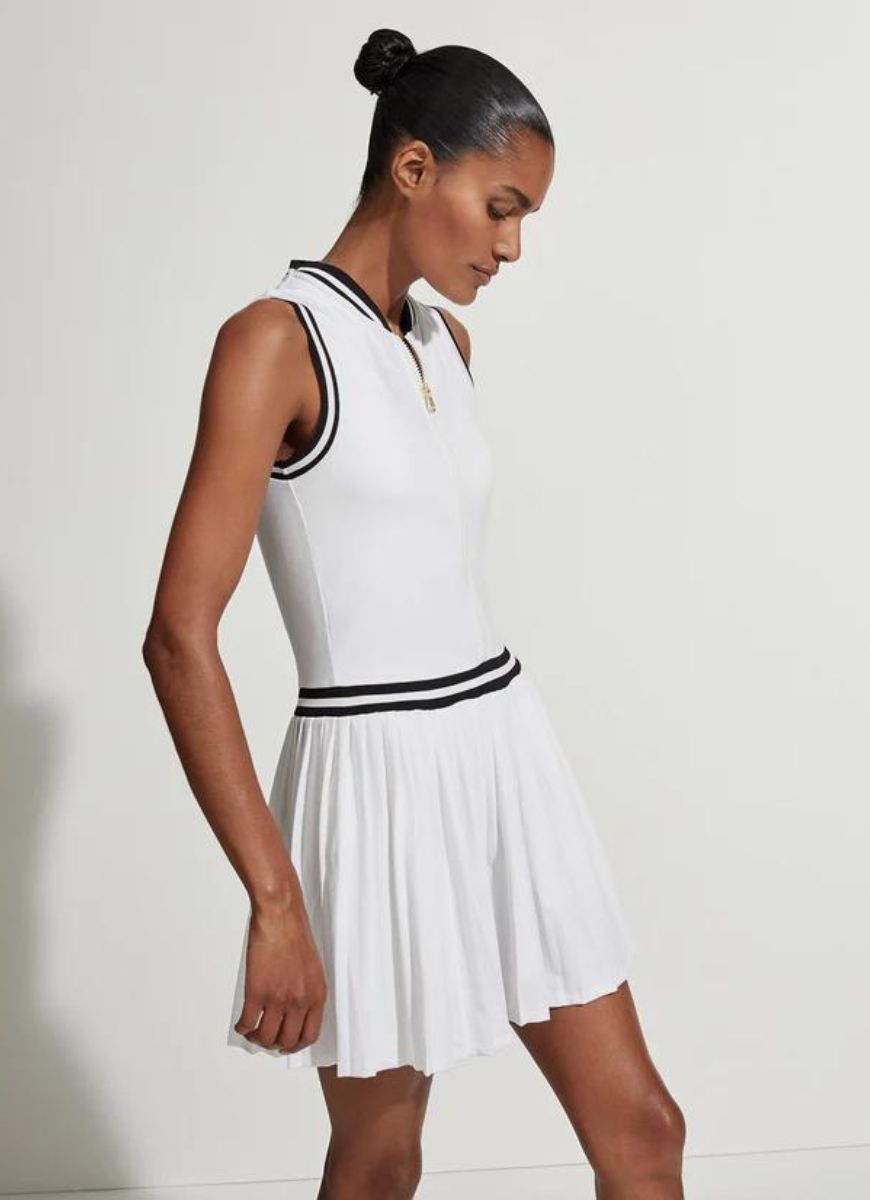 Varley Elgan Tennis Dress 31.5" in White Side View