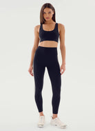 Splits59 Ella High Waist Airweight 7/8 Legging in Black/White Full Length Front View
