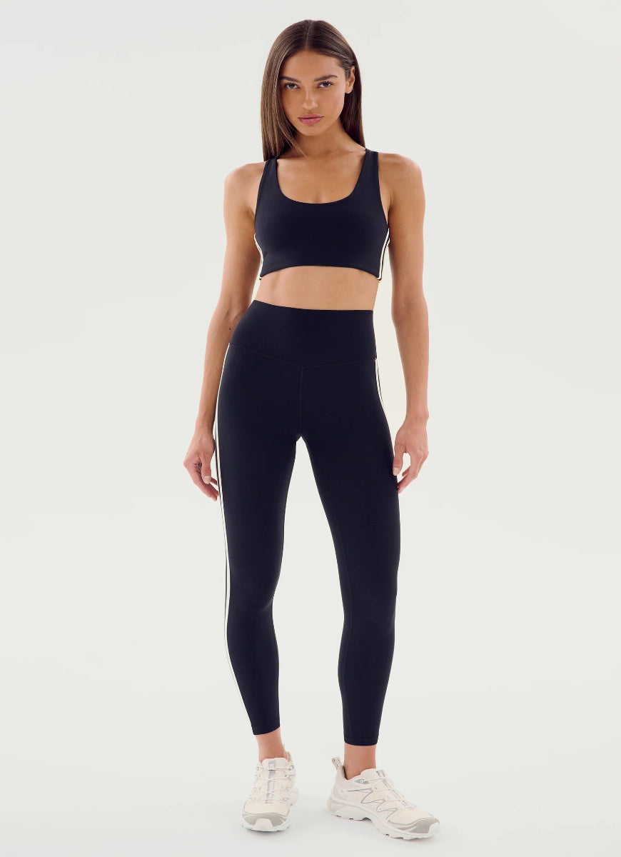 Splits59 Ella High Waist Airweight 7/8 Legging in Black/White Full Length Front View