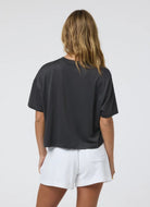 vuori Women's Energy Tee in Black Back View