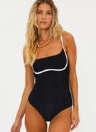 Beach Riot Faith One Piece Swimsuit in Black Front View