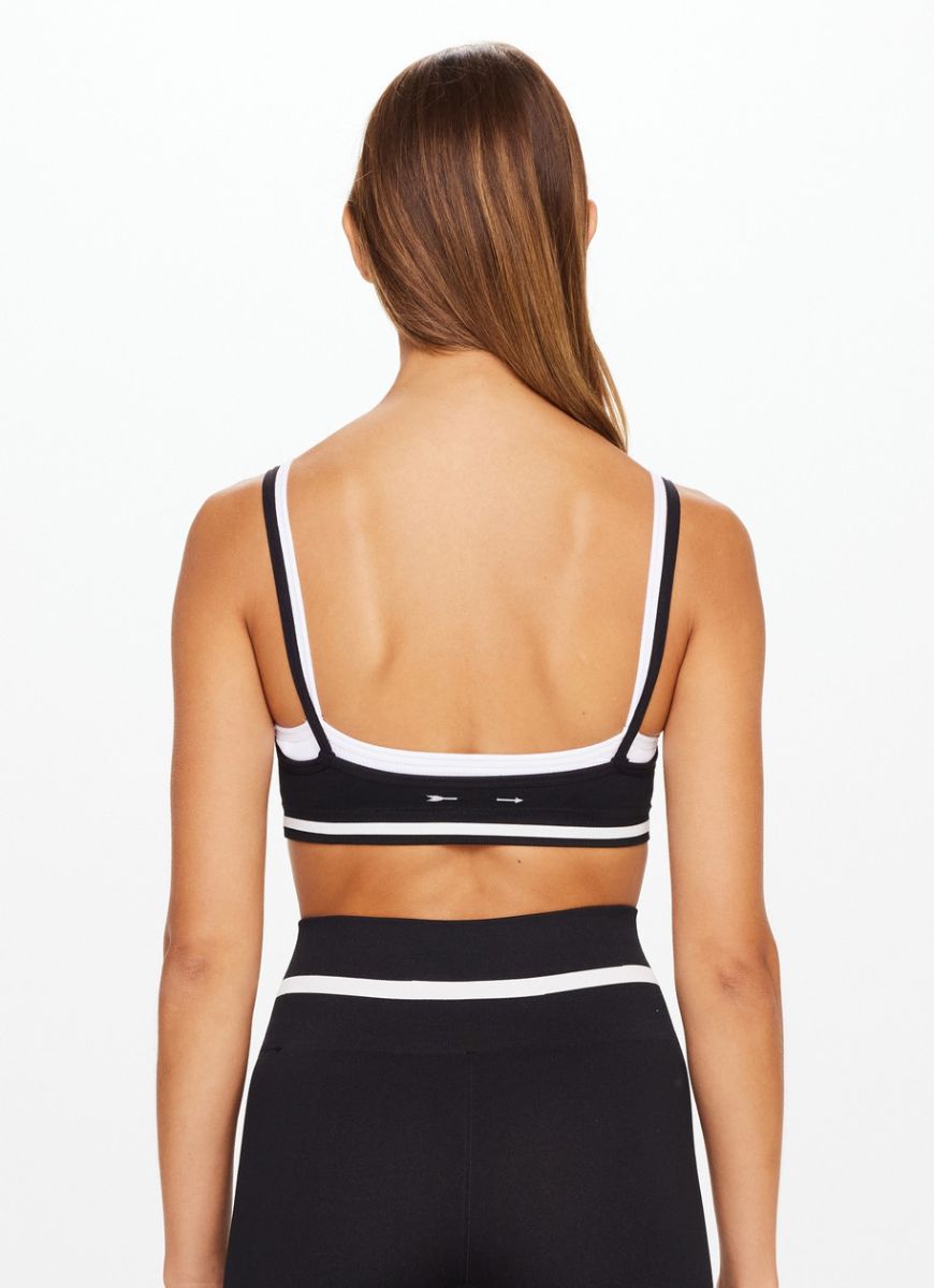 The Upside Form Seamless Kelsey Sports Bra in Black Waist Up Back View