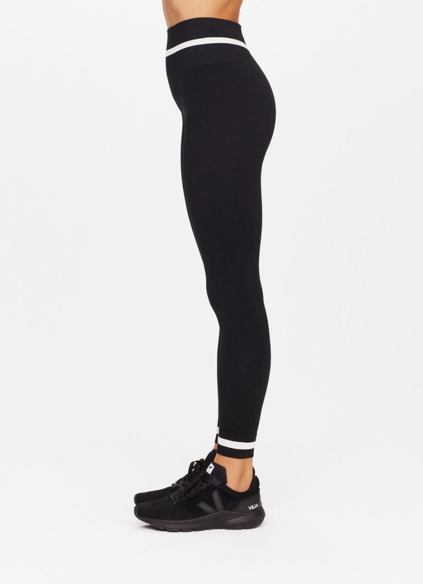 The Upside Seamless Midi Pant in Black Waist Down Side View