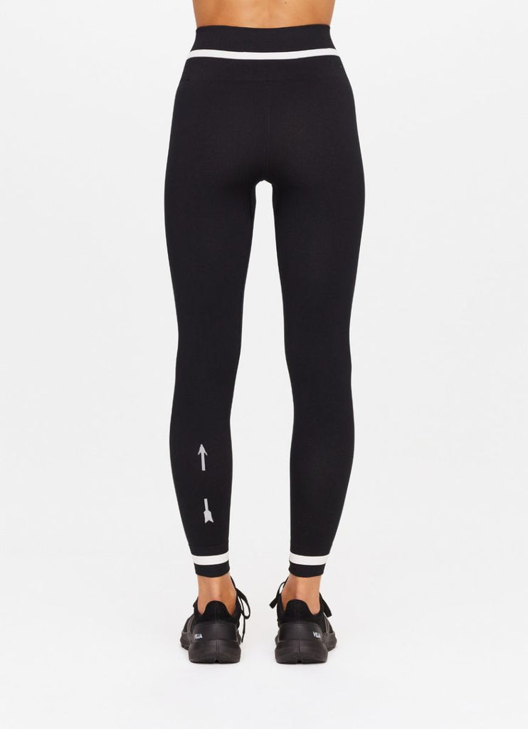 The Upside Seamless Midi Pant in Black Waist Down Back View