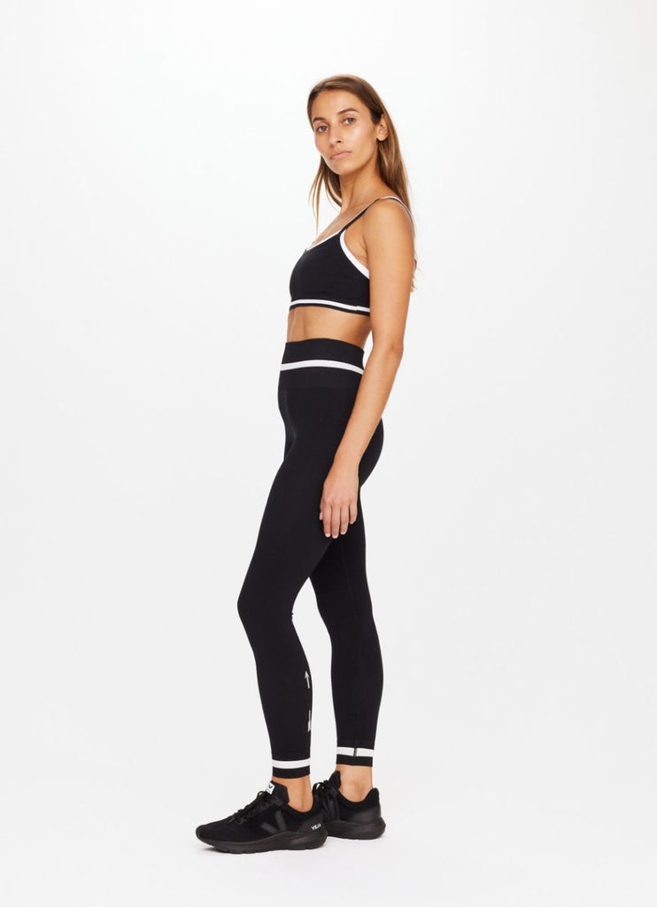 The Upside Seamless Midi Pant in Black Full Side View