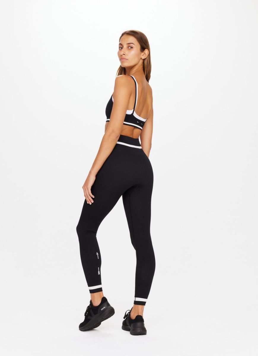 The Upside Seamless Midi Pant in Black Full Back View