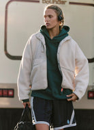 Free People Hit the Slopes Jacket in Muted Beige