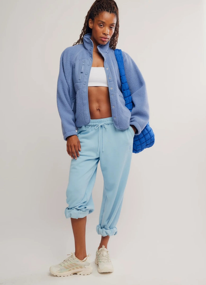 Free People Hit the Slopes Jacket in Wild Wind Full Length Front View