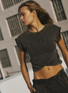 Free People Hot Shot Crossover Set in Black Front View of Top