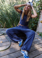 Free People Hot Shot Crossover Set in Midnight Navy