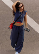 Free People Hot Shot Crossover Set in Midnight Navy