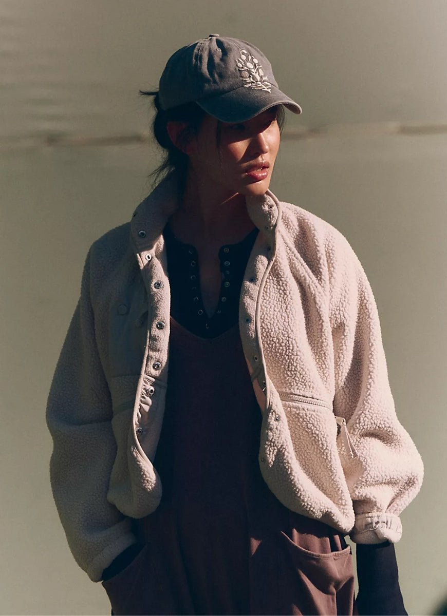Free People Hit the Slopes Jacket in Muted Beige