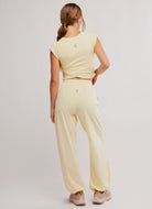 Free People Hot Shot Crossover Set in Sunlit Yellow Full Length Back View