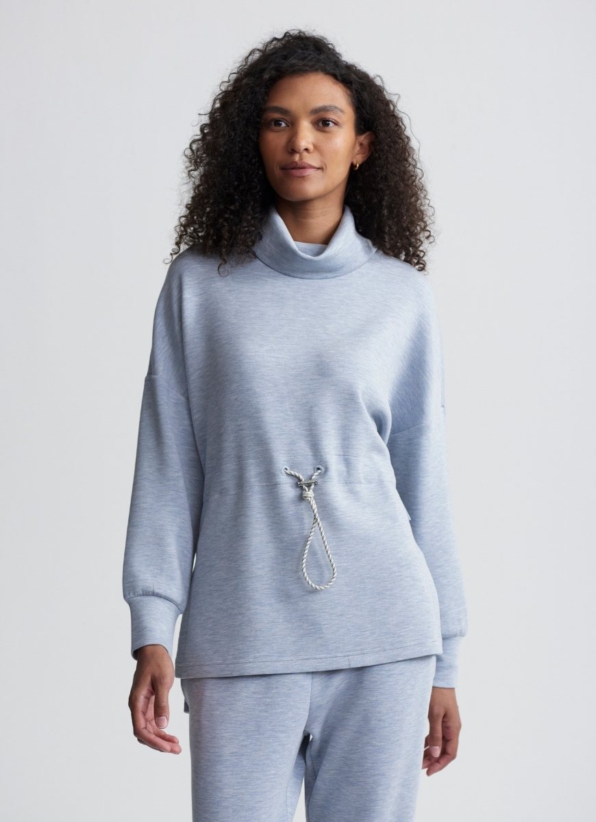 Varley Freya Sweat in Mid Blue Marl