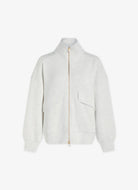 Varley Garcia Zip Through Sweat in Ivory Marl Product Shot View