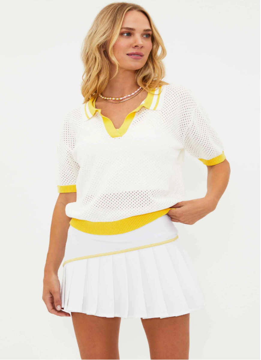Beach Riot Giana Knit Top in White Sand