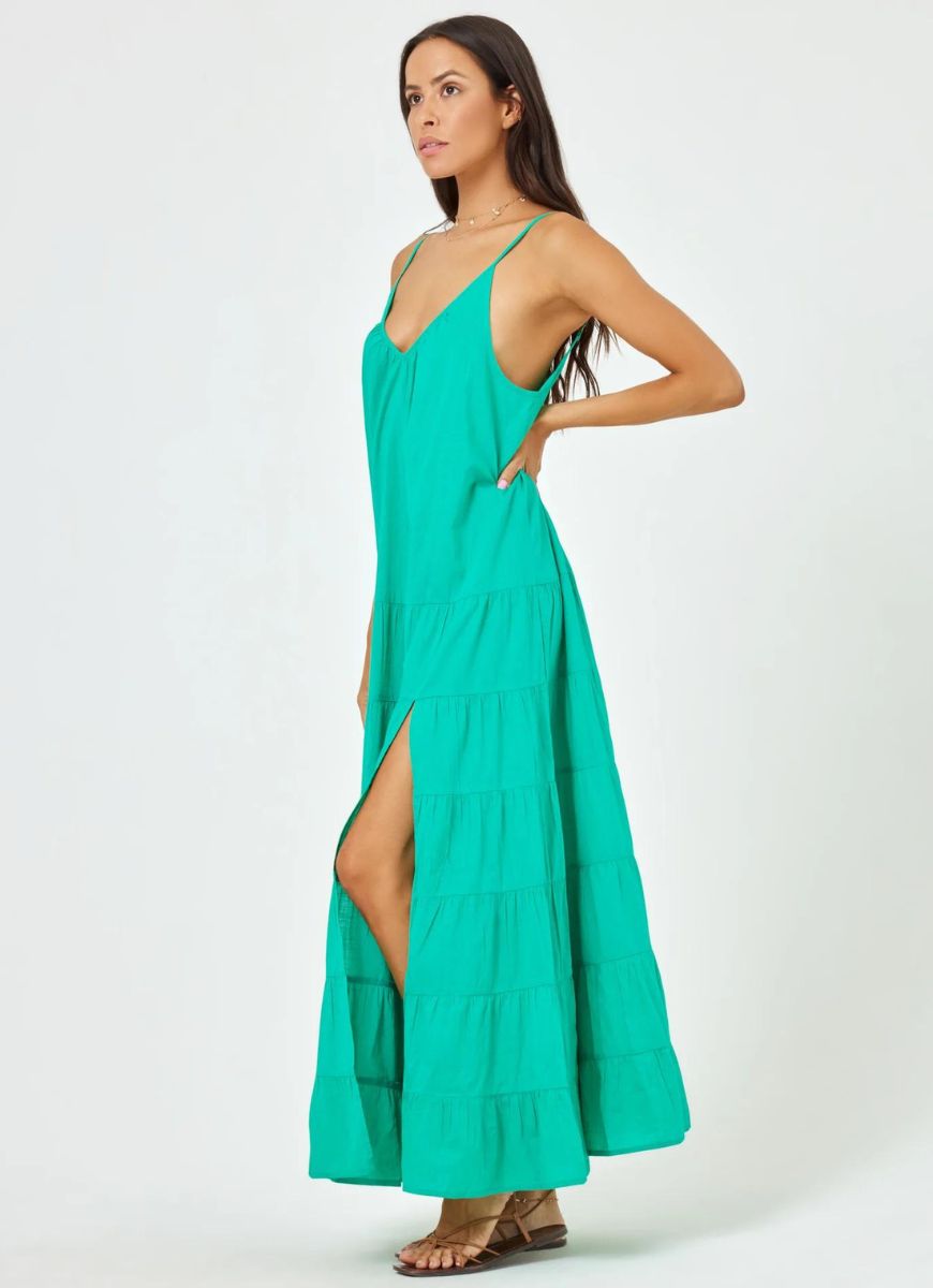 LSPACE Goldie Cover Up Dress in Jade Side View