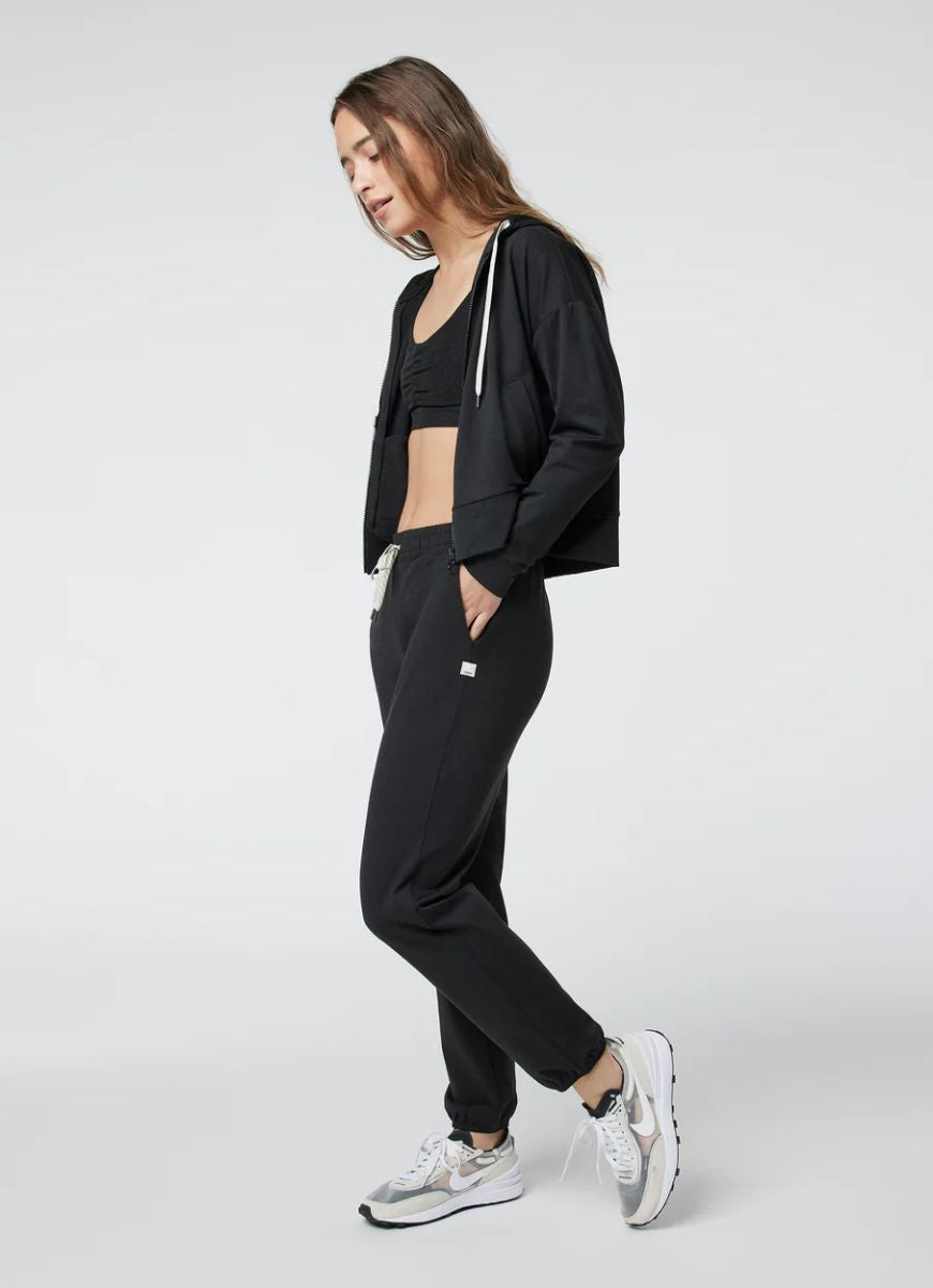 vuori Granite Performance Jogger in Black Heather Full Length Side View