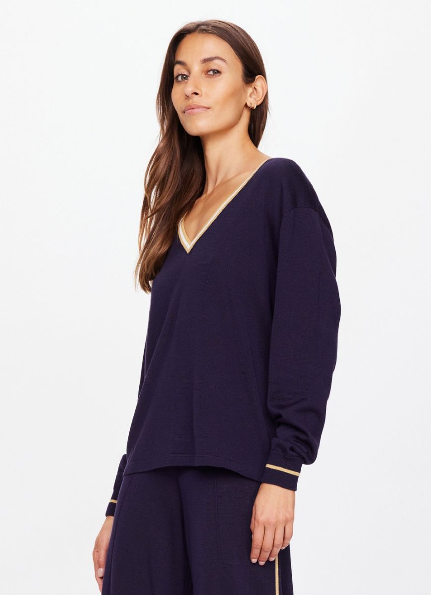 The Upside Greenwich Lena Long Sleeve in Navy Side View